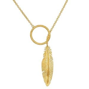 Satya Toggle & Loop feather gold  chain necklace